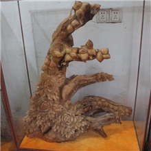 崖柏木雕花喜鹊花开富贵天然造型工艺品摆件