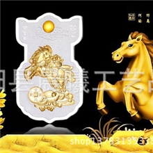 厂家直销999纯银厂家纯银《金马聚福》工艺品摆件商务礼品