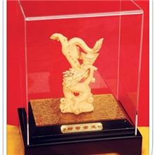 厂家直销绒沙金黄金工艺品摆件新婚礼品金银婚庆商务高档礼品