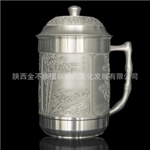 纯锡水杯梅兰竹菊水杯高档礼品杯送客户商务礼品