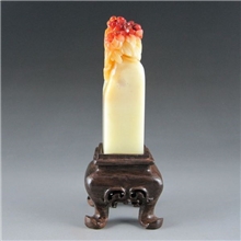 【文峰正品】福建寿山石精品印章金石篆刻芙蓉石巧色牡丹花开