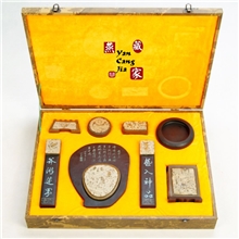 【燕藏家】文房四宝8件套装化石礼品工艺品藏品*视频+防伪+证书