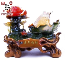 【燕藏家礼品】莲年招财工艺摆设*小树脂工艺礼品家饰*视频+防伪