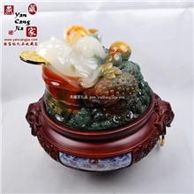 【燕藏家礼品】聚宝盆*招财金蟾工艺摆设*小号树脂工艺礼品家饰