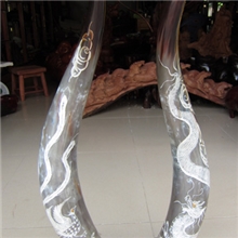 越南牛角摆件镇宅辟邪家居摆件龙凤牛角