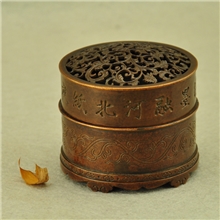 福纹盖雕字花小圆印香炉香篆香道用品香炉铜香炉香具批发