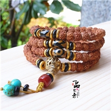 批发：藏式金刚菩提子108颗佛珠手链矮桩78/9mm男款