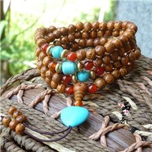 批发藏饰稀有极小木鱼果菩提子108颗佛珠手链7-9mm男女手链念珠