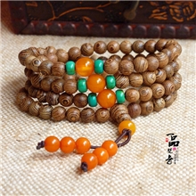 批发天然藏饰鸡翅木佛珠手链108颗情侣手链6/8mm转运配松石