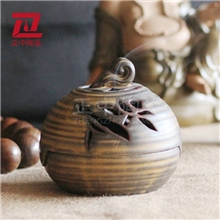 香道陶瓷工艺品手工德化香炉香炉香插紫砂香炉荷韵熏香炉