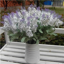 【伊德】H06610头薰衣草米白色仿真花仿真植物把花绢花装饰花