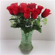 高仿真玫瑰花高档绢花单枝玫瑰花义乌厂家现货批发
