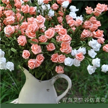 仿真花批发厂家绢花假花仿真玫瑰花外贸欧式10头玫瑰阿里爆款