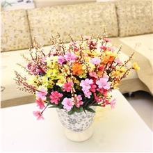 经典热卖20头凤尾菊枚红色义乌仿真花厂家批发绢布制作