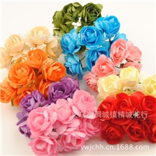 供应手工纸杜鹃花，喜糖盒配件纸花，工艺纸花花环配件厂家直销