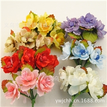 热卖爆款花环配件带叶布梅花纯手工制作厂家直销