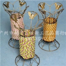【厂家直销】D2000-小铁高梅花瓶小额批发编织花瓶藤编花器