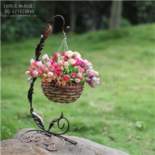 D0004-铁吊架花器小额批发编织花瓶藤编花器艺术花器