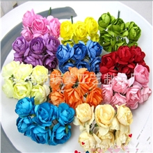 供应手工纸花喜糖盒配件纸花工艺花纸花义乌纸花仿真纸花