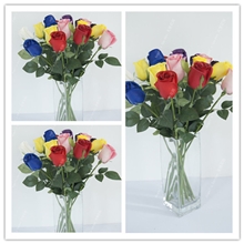 《供应优质》PU玫瑰仿真花蓝色妖姬高仿真玫瑰PU花批发