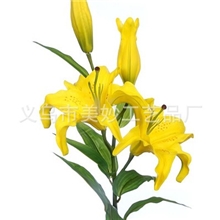 自产自销4头高仿真手感PU香水百合信誉好质量保证物美价廉