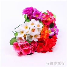 仿真花5头小桃花热销手捧花假花绢花批发摄影节庆物品盆栽