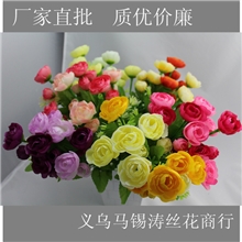 仿真花10头套管茶苞假花仿真花批发外贸仿真植物厂婚庆用品