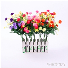 仿真花批发7头小球菊花欧式热销摆设假花摄影摆设浪漫花束