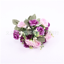 仿真花5头飘雪玫瑰仔欧式小花居室办公室装饰品插花工艺礼品