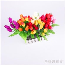 仿真花7头郁金香热销工艺花花坛花圃假花外贸出口小花