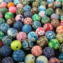 供应批发（正孔）8MM软陶圆珠