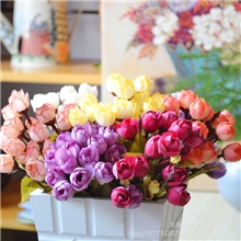韩式餐桌摆放仿真花客厅装饰海棠玫瑰花苞家居高仿绢花假花