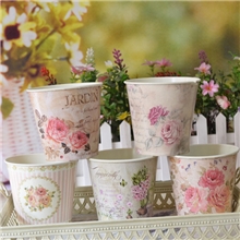欧式复古贴纸铁皮花器花插花盆铁皮桶时尚家居装饰插花瓶