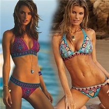 泳衣批发维多利亚的秘密泳衣外贸欧美性感比基尼民族印花泳装