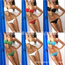 厂家直销批发欧美船长比基尼吊链bikini泳衣性感泳装批发现货