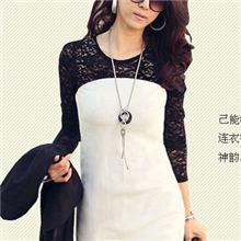 6165#2012厂家直供春装新款女装秋冬甜美韩版修身打底裙蕾丝春款