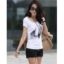 6176#2012年韩版新款女装简约帽子图案短袖T恤