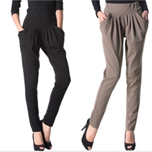 6344#2012新款哈伦裤女新款女装大码品质女裤松紧中腰哈伦小脚裤