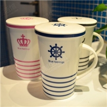zakka杂货海军风复古杯子欧州风杯子陶瓷杯马克杯情侣对杯