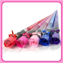 批发情人节礼物尖筒单束玫瑰花加钻婚庆用品小礼品香皂花圣诞促销