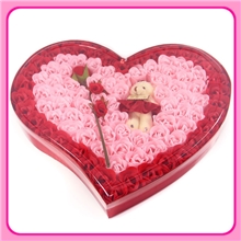 促销情人节礼物玫瑰香皂花工艺92朵加熊小商品质批发圣诞节老师