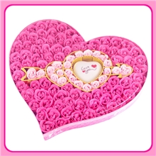 批发情人节礼物送女友生日浪漫心形结婚礼盒100朵玫瑰香皂花促销