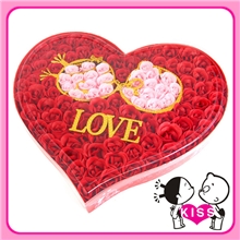 爆款批发亲嘴玫瑰香皂花LOVE圣诞节婚庆礼花瓣皂礼盒生日礼品