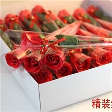 创意礼品单只玫瑰香皂花玫瑰花香皂仿卡通花束网络代理批发