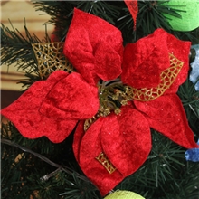 仿真圣诞假花半镂空红色圣诞花圣诞礼品装饰厂家直销