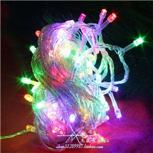 批发10米圣诞彩灯圣诞树挂件LED彩灯串多种闪光模式带尾插
