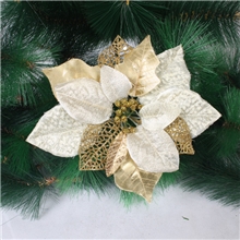 厂家直销圣诞节镂空花金色假花圣诞礼品圣诞树挂件