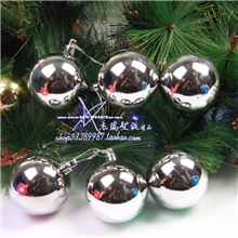 低价促销6cm银色亮光球电镀圣诞球圣诞树装饰品