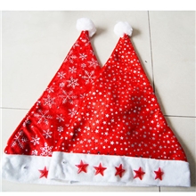 圣诞特价供应圣诞电子帽圣诞帽双层烫金工艺圣诞头扣批发