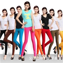 梭织布打底裤批发韩版女裤铅笔裤弹力两口袋高腰九分打底裤子
